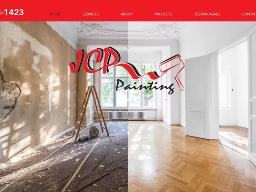 Homepage of JCP Painting, a site built by The Website Keeper